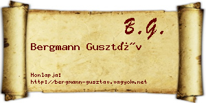 Bergmann Gusztáv névjegykártya